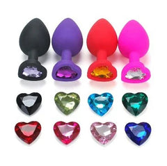 PLUG ANAL SILICONA JOYA CORAZÓN TALLA S